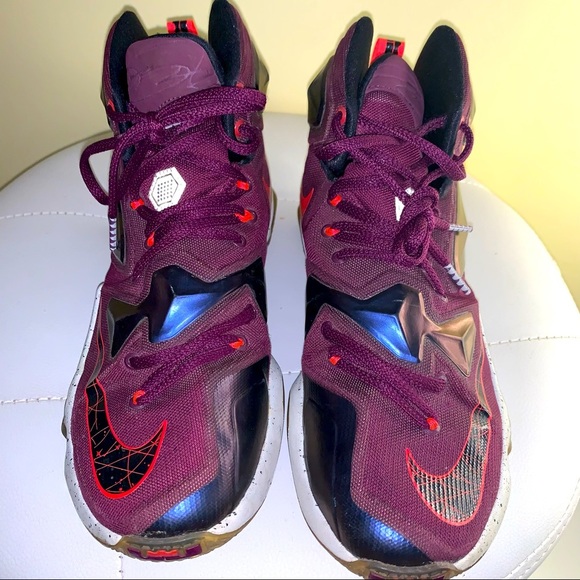 NIKE Lebron Trece XIII 13 Burgundy Size 7 Men’s - Picture 3 of 6